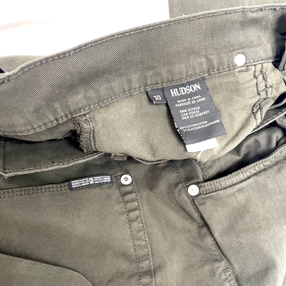 HUDSON Blake Army Green Denim Jeans Sz 30 - Picture 4 of 4